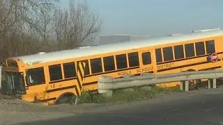 Elementary school bus crashes into creek, no injuries reported