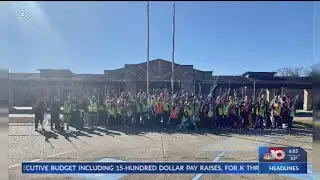 Elementary students spend their Saturday cleaning