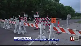 Elm Street North closed due to high water