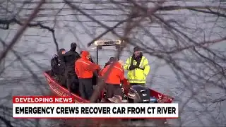 Emergency crews recover car from Connecticut River