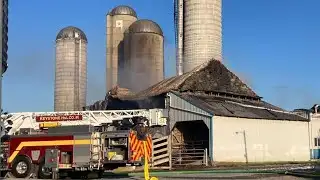 Emergency crews respond to large barn, silo fire in Lebanon County