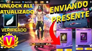 (ENVIANDO PRESENTES🎁) COMO COLOCAR UNLOCK ALL NO FREE FIRE,PEGANDO NA PARTIDA | LIBERE SKINS GRÁTIS