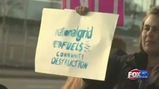 Environmental groups protest at National Grid facility following gas leak