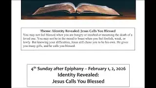 Epiphany 4 - Identity Revealed - February 1, 2026