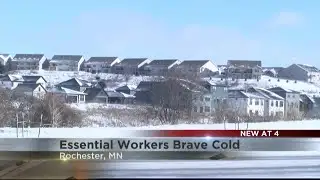 Essential workers brave the cold