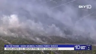 Evacuation order lifted after large brush fire breaks out in Highlands County