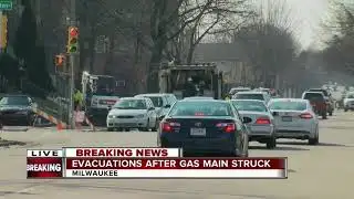 Evacuations underway after a gas main struck