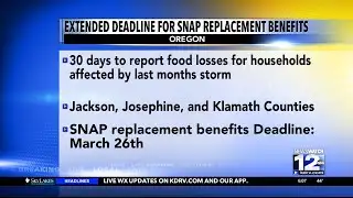 Extended deadline for SNAP replacement benefits
