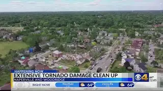 Extensive tornado damage clean up
