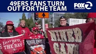 Fans gather for a 49ers sendoff
