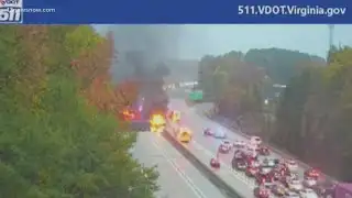Fatal crash and fire on I-64 in Virginia Beach disrupts traffic Monday