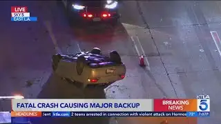 Fatal crash causes major backup on 60 Freeway in L.A.