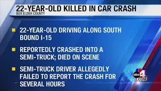 Fatal crash in Box Elder County claims life of 22-year-old driver