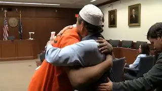 Father forgives, hugs man involved in his son