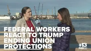 Federal workers react to President Trump ending their union protections