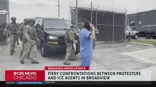 Fiery confrontations between protesters and ICE agents in Broadview