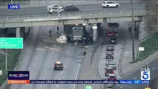 Fiery crash involving big rig shuts down 101 Freeway lanes 