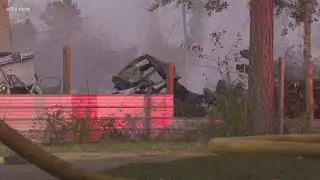 Fire at salvage yard on Fairfield road