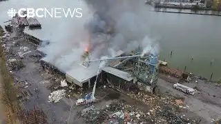 Fire at under-demolition Delta, B.C., lumber mill sends smoke billowing over Fraser River