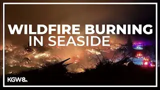 Fire burning in Tillamook Head in Seaside