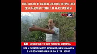 Fire caught at cashew orchard behind Shri Devi Bhagwati temple at Parse-Pernem.