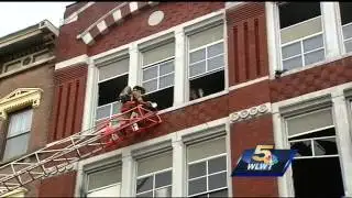 Fire crews battle 3-alarm blaze downtown Tuesday, arrest suspect