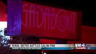 Fire crews battle flames at Gadabout salon