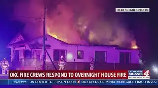 Fire crews battle house fire in NE Oklahoma City