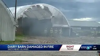 Fire damages hay storage building at Iowa State Dairy Barn