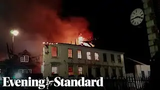 Fire engulfs 400 year old hotel ‘housing Ukrainian refugees’