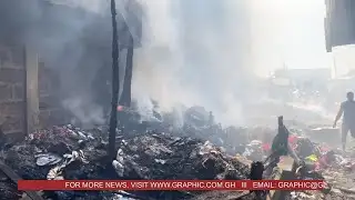 Fire guts shops at Kantamanto Tazani Lane