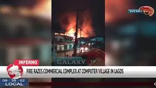 FIRE RAZES COMMERCIAL COMPLEX AT COMPUTER VILLAGE IN LAGOS