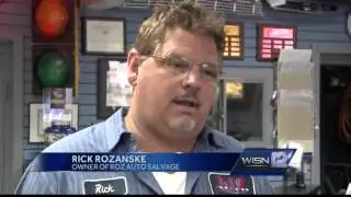 Fire rips through auto salvage garage