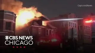 Fire sweeps through house in Chicago