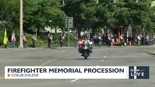 Firefighter John Morrison funeral procession in Coeur d