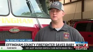Firefighter saves baby