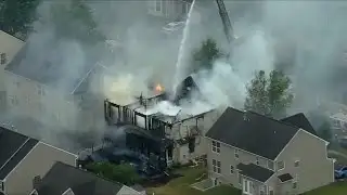 Firefighters battle 2-alarm blaze in Laurel