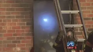 Firefighters battle 20-foot flames in Hampton