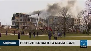 Firefighters battle 3-alarm blaze in Downsview