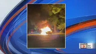 Firefighters battle car fire in Champaign, investigating cause