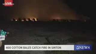 Firefighters battle cotton bale fire in Sinton