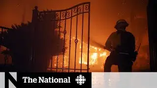 Firefighters battle fast-moving wildfire near Los Angeles