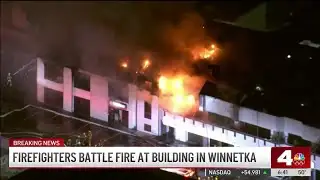 Firefighters battle fire at building in Winnetka