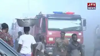 Firefighters battle Kantamanto market blaze for hours as blocked hydrants slow response