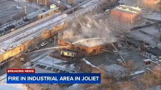 Firefighters battle large building fire in Joliet