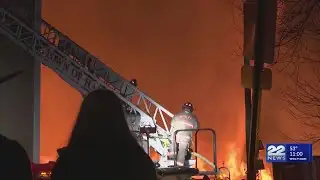 Firefighters battle massive fire at Amherst apartment complex