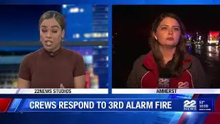 Firefighters battle massive fire at Amherst apartment complex