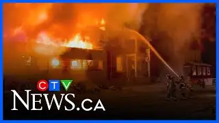 Firefighters battle raging fire at Douglas Trading Post