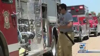 Firefighters battle the heat