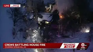 Firefighters battling house fire in Spring Hill, Kansas